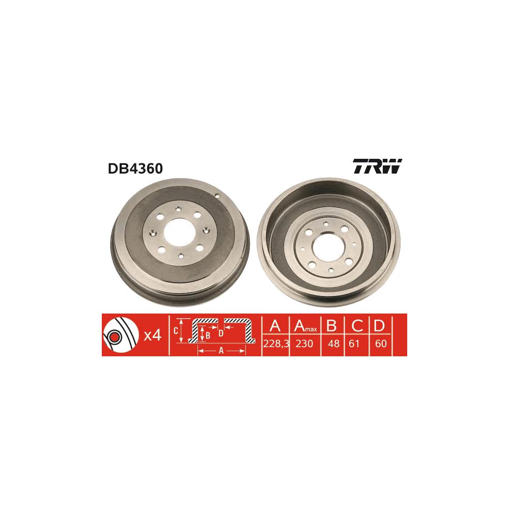 Tambur frana TRW DB4360