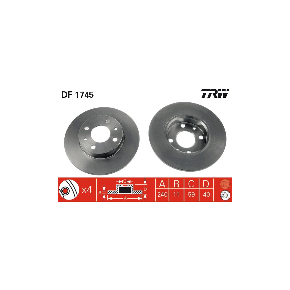 Disc frana spate TRW DF1745