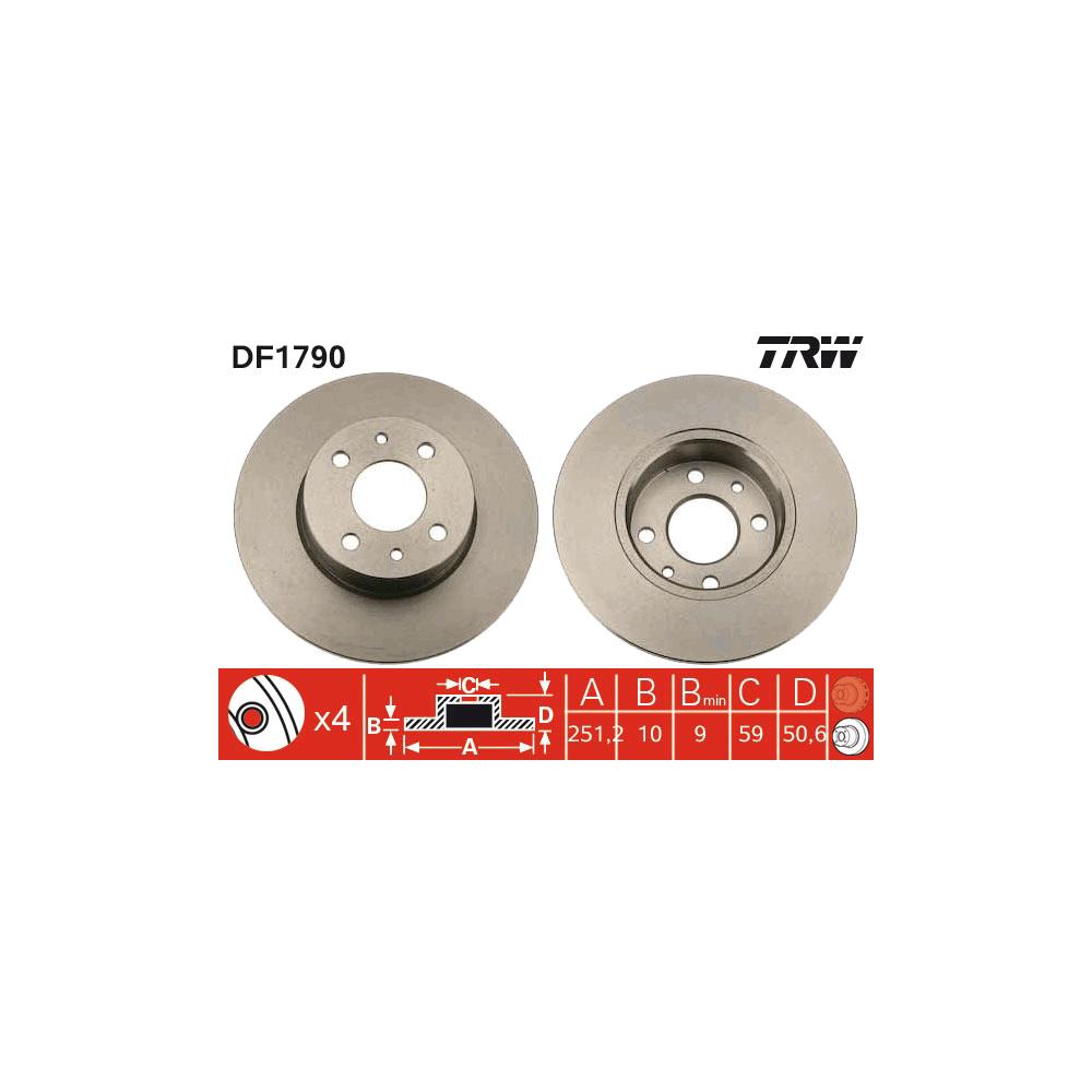Disc frana spate TRW DF1790