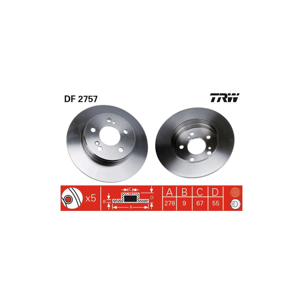 Disc frana spate TRW DF2757