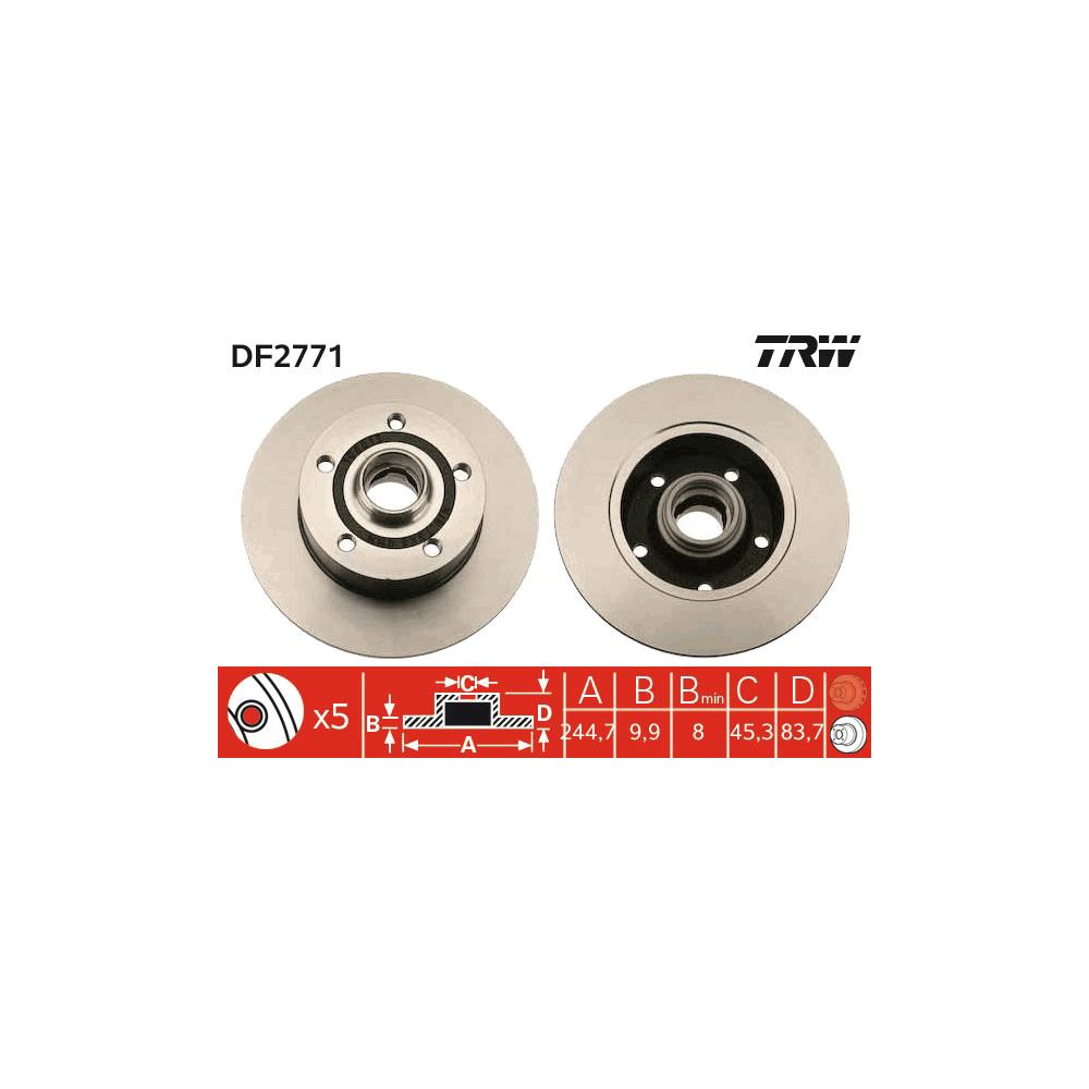 Disc frana spate TRW DF2771