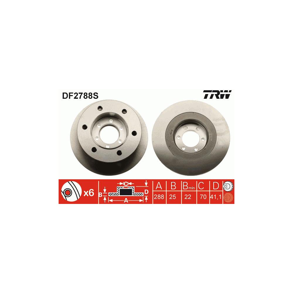 Disc frana fata TRW DF2788S