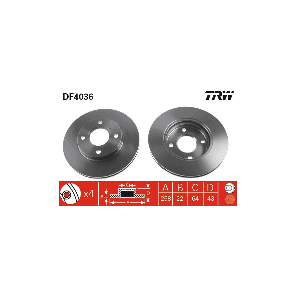 Disc frana fata TRW DF4036