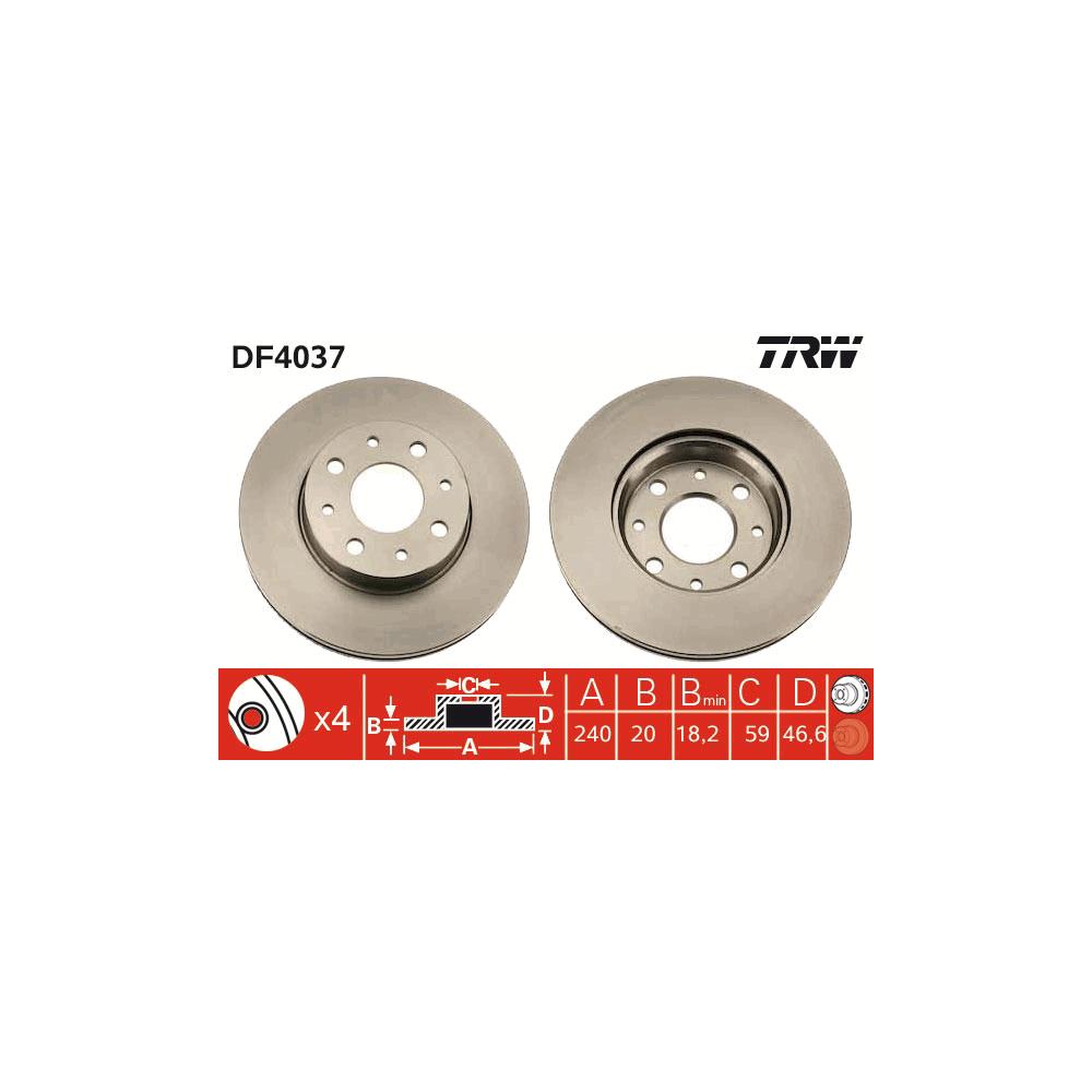 Disc frana fata TRW DF4037