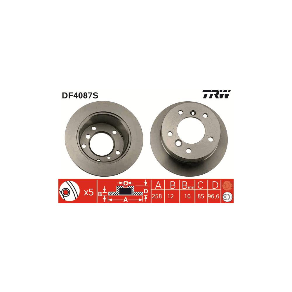 Disc frana spate TRW DF4087S