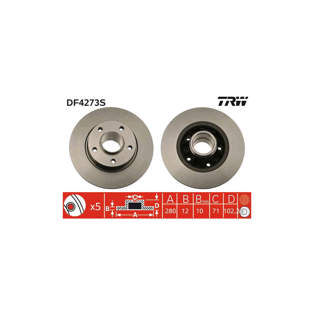 Disc frana spate TRW DF4273S