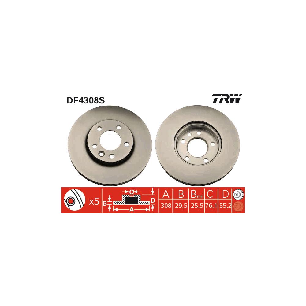 Disc frana fata - ps TRW DF4308S
