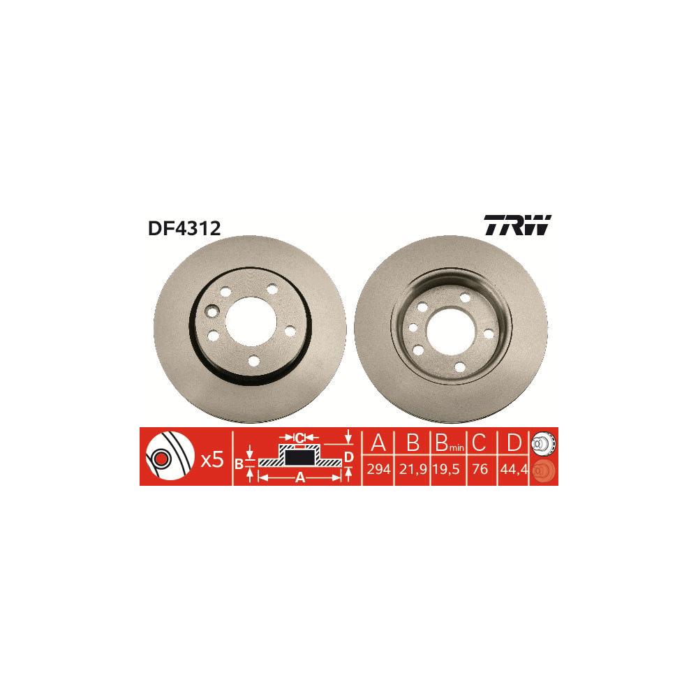 Disc frana spate - ps TRW DF4312
