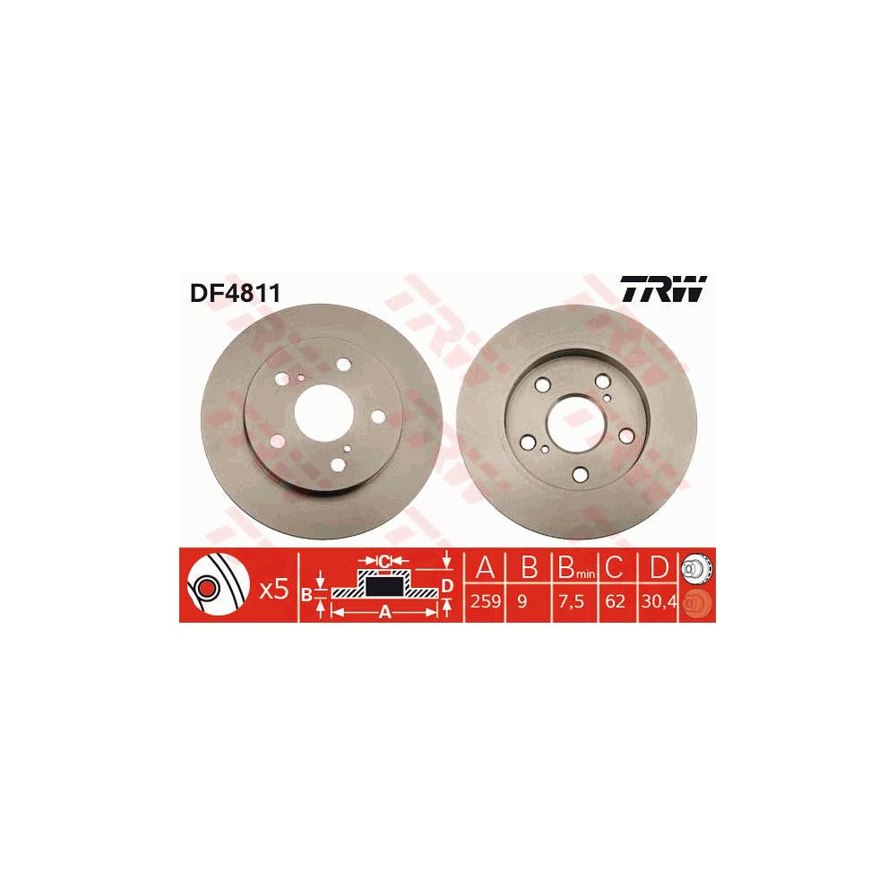 Disc frana spate TRW DF4811