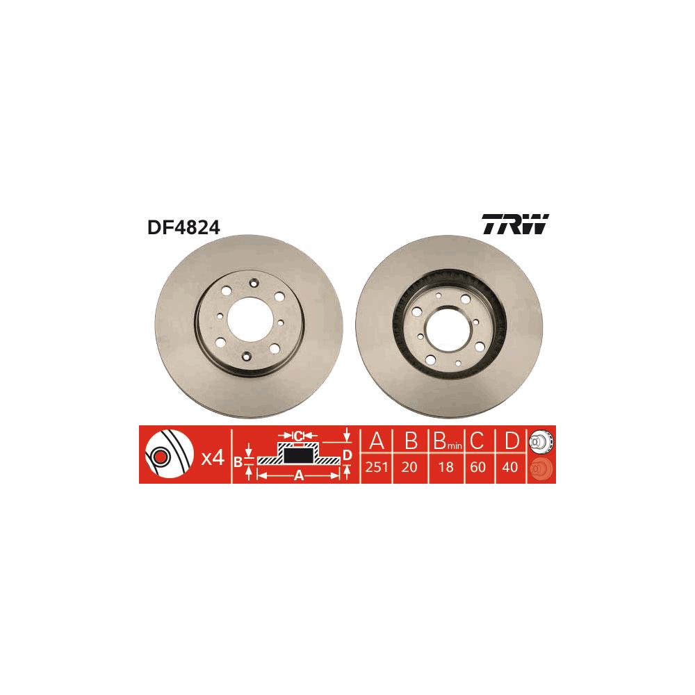 Disc frana fata TRW DF4824