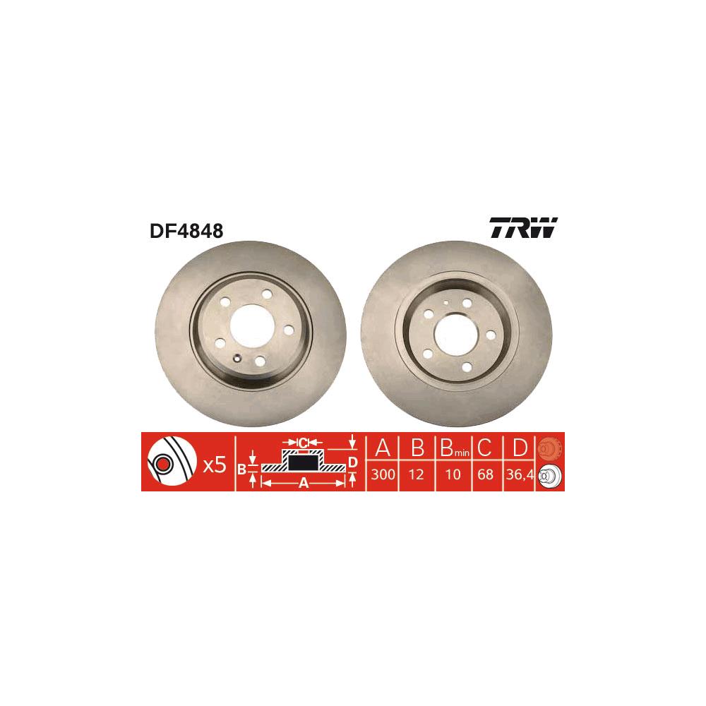 Disc frana spate TRW DF4848