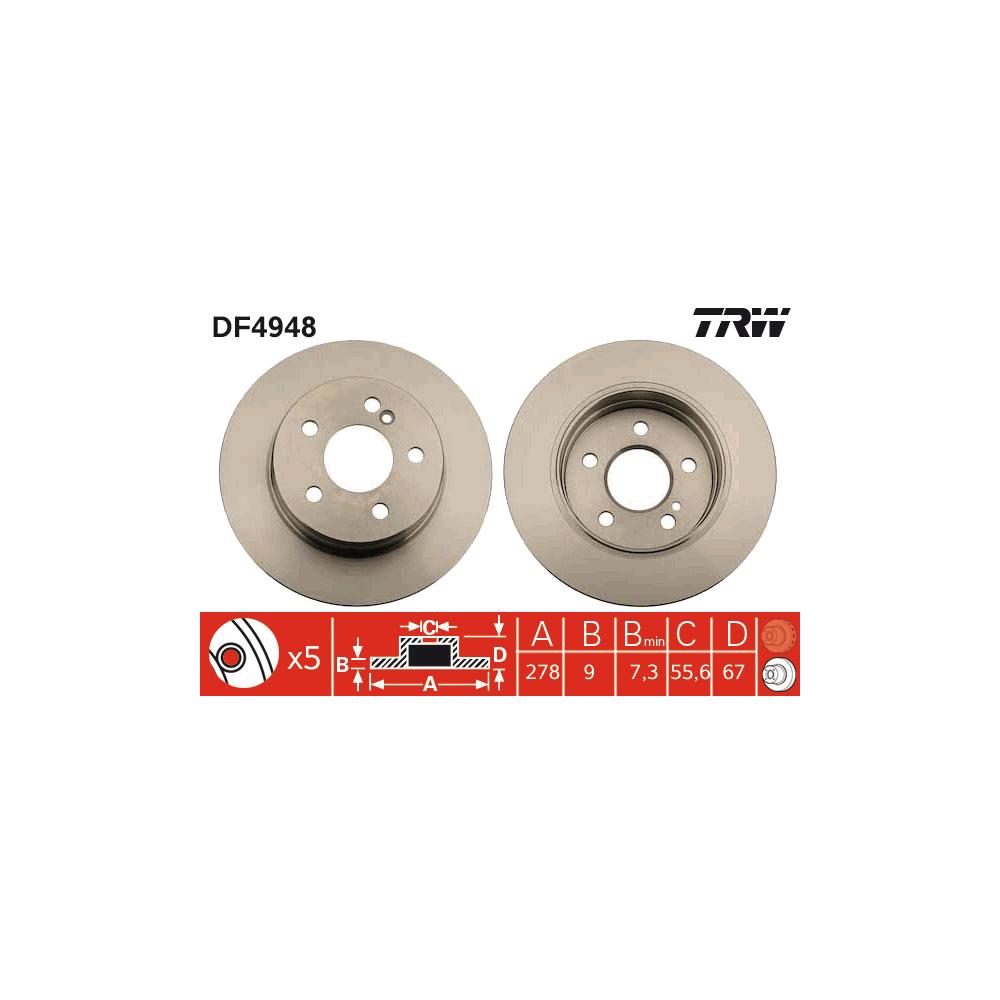 Disc frana spate TRW DF4948