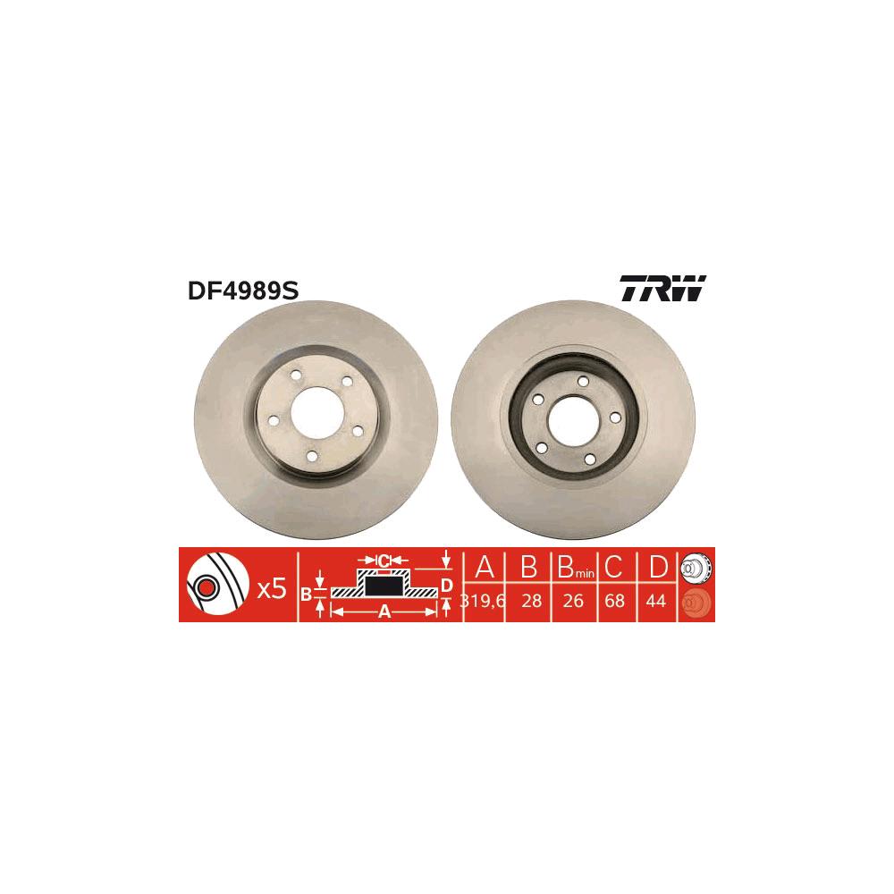 Disc frana fata TRW DF4989S