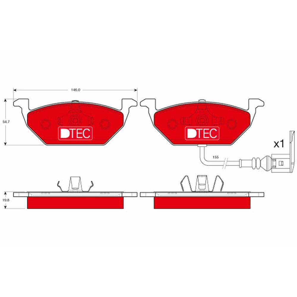 Set placute frana fata TRW GDB1386DTE
