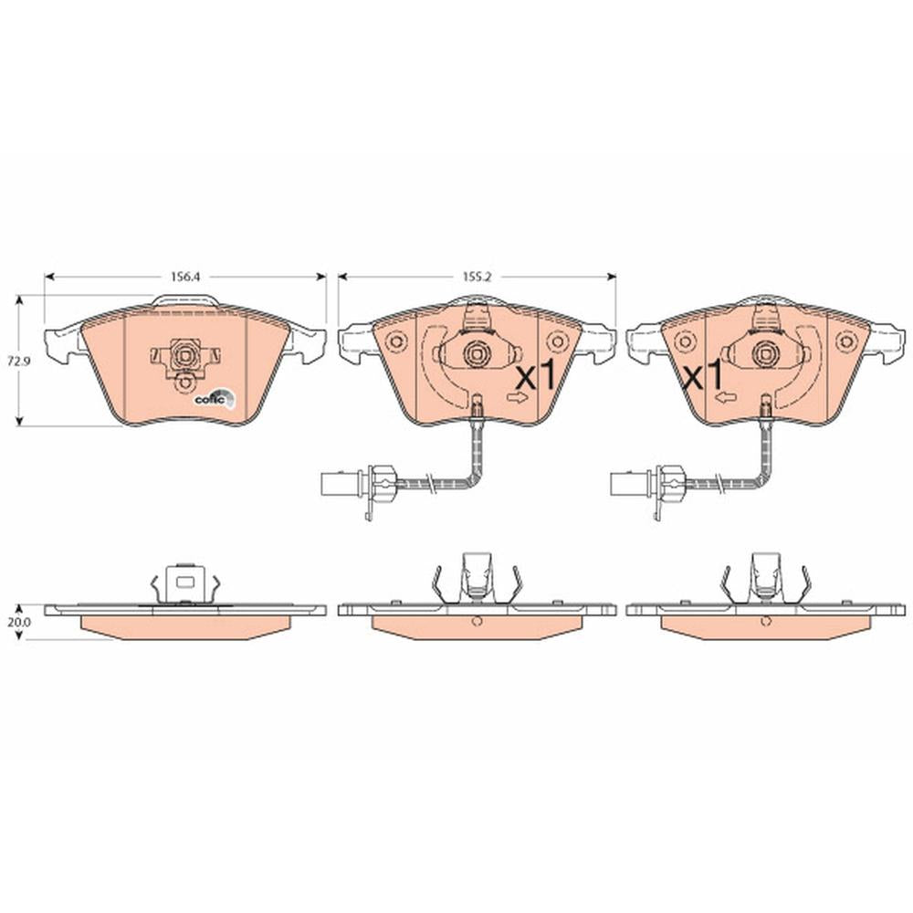 Set placute frana fata TRW GDB1554
