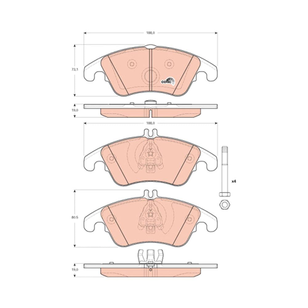 Set placute frana fata TRW GDB1737