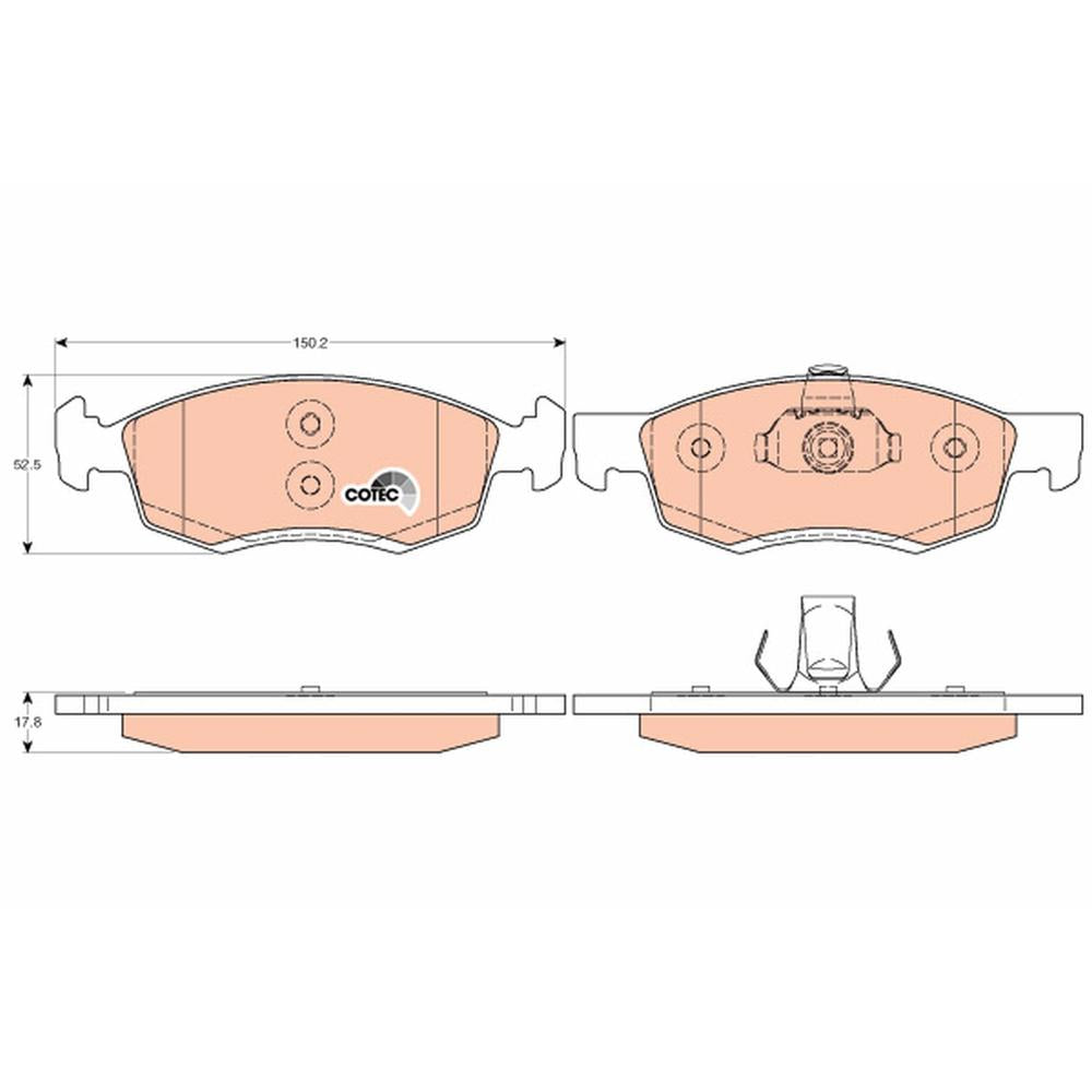 Set placute frana fata TRW GDB1749