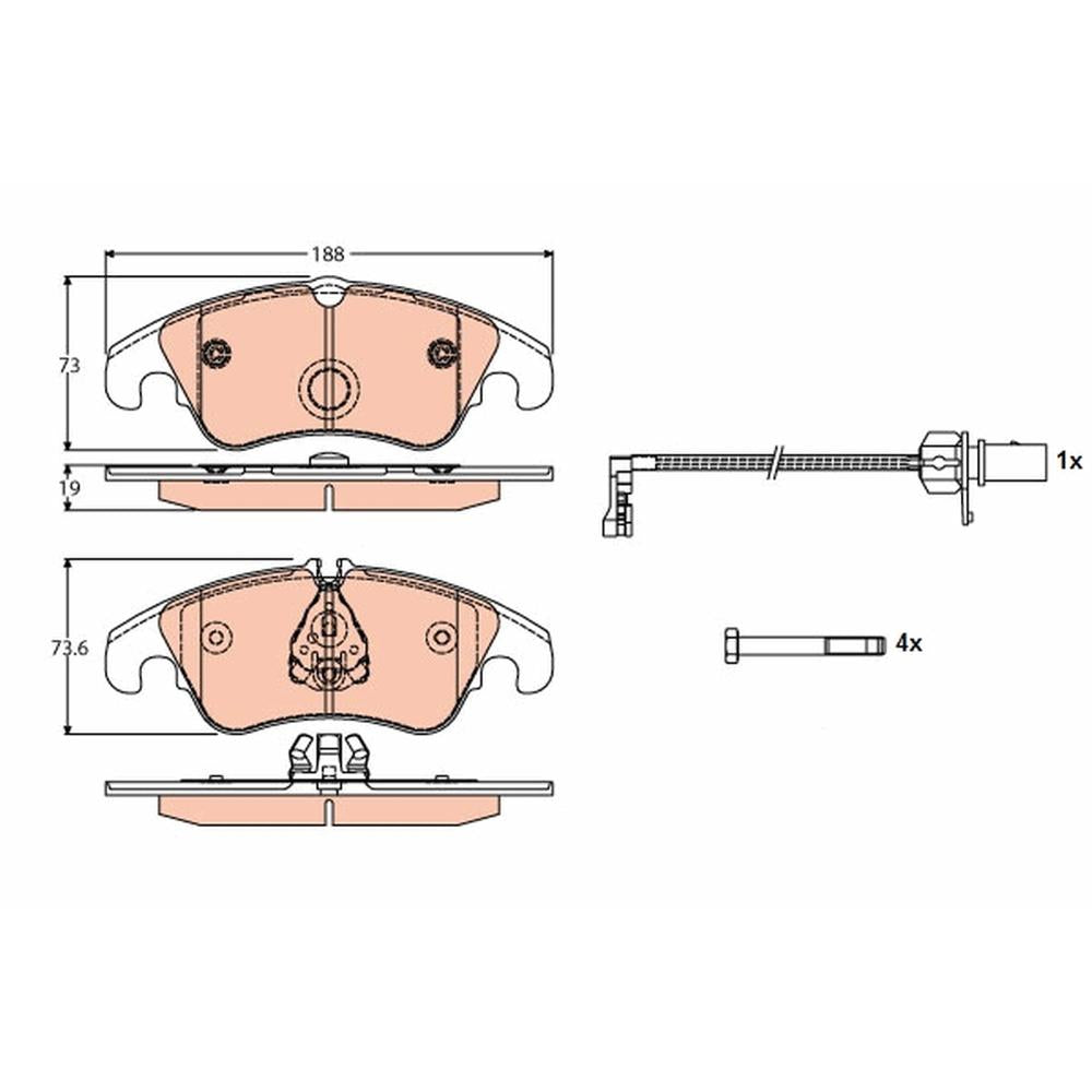 Set placute frana fata TRW GDB1768
