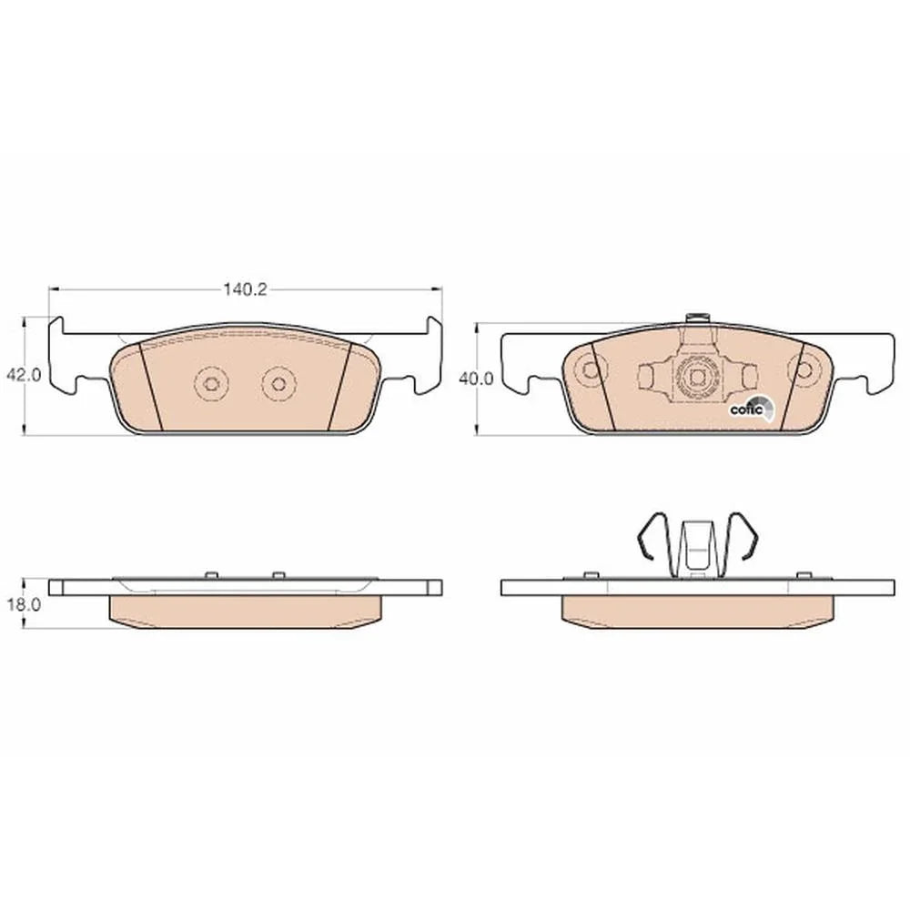 Set placute frana fata TRW GDB2016