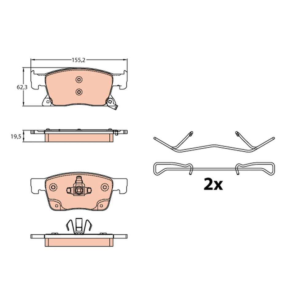 Set placute frana fata TRW GDB2139