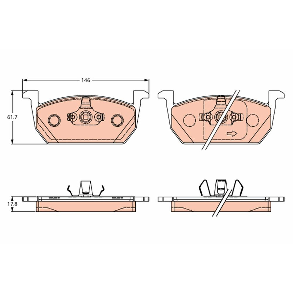 Set placute frana fata TRW GDB2266