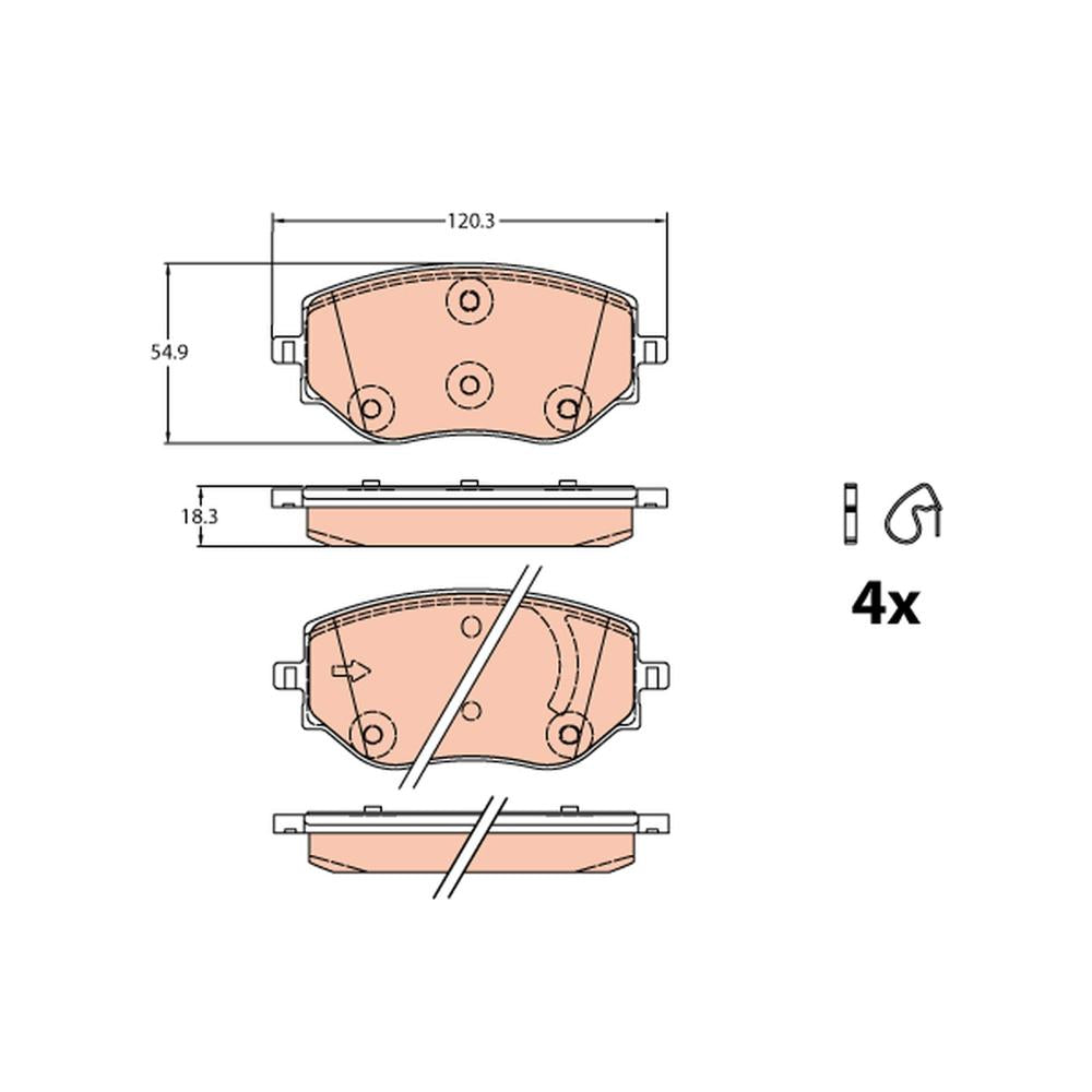 Set placute frana fata TRW GDB2324