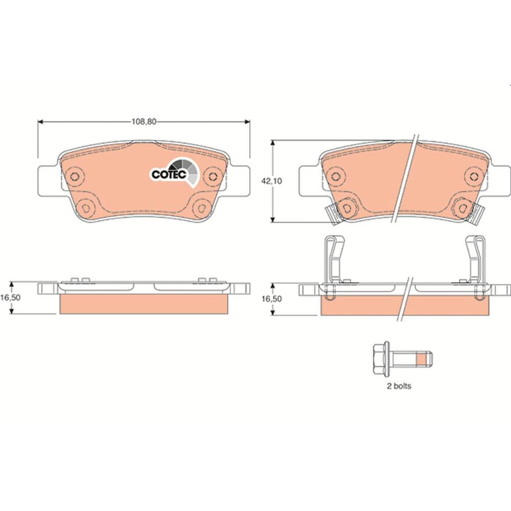 Set placute frana spate TRW GDB3446
