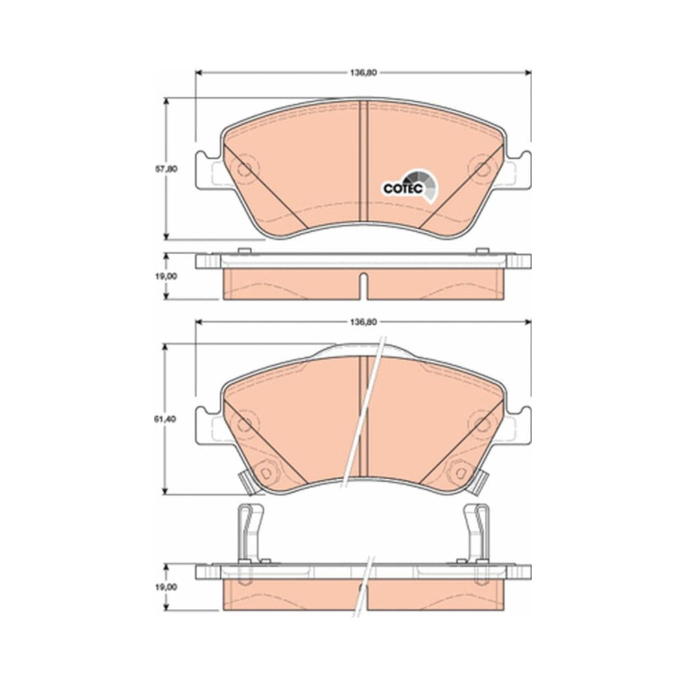 Set placute frana fata TRW GDB3481