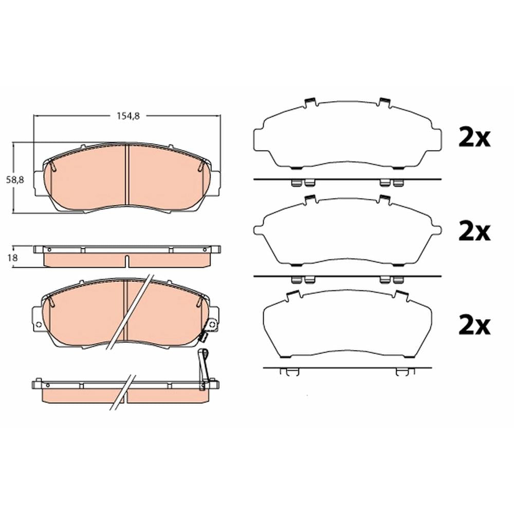 Set placute frana fata TRW GDB3581
