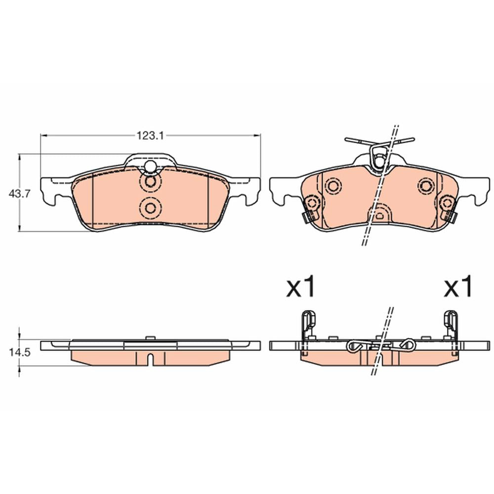 Set placute frana spate TRW GDB3588
