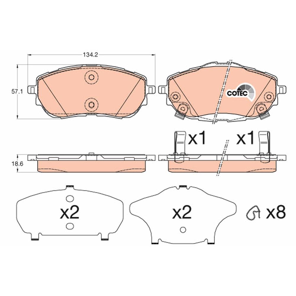 Set placute frana fata TRW GDB3598