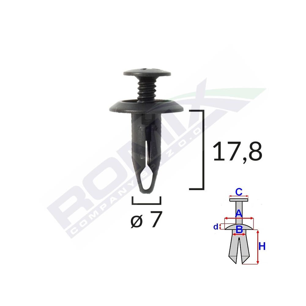 Clips fixare Ford - negru set 10 buc Romix 58211Z