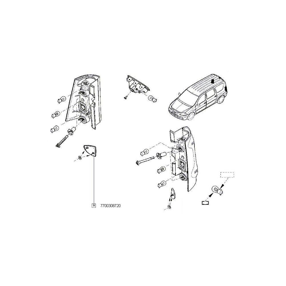 Catadioptru/ dr. Renault 7700308720