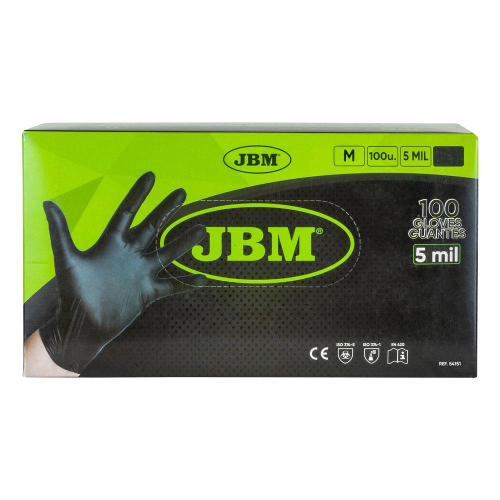 Manusi negre de unica folosinta de nitril 5MIL marime m - set 100BUC Jbm 54151