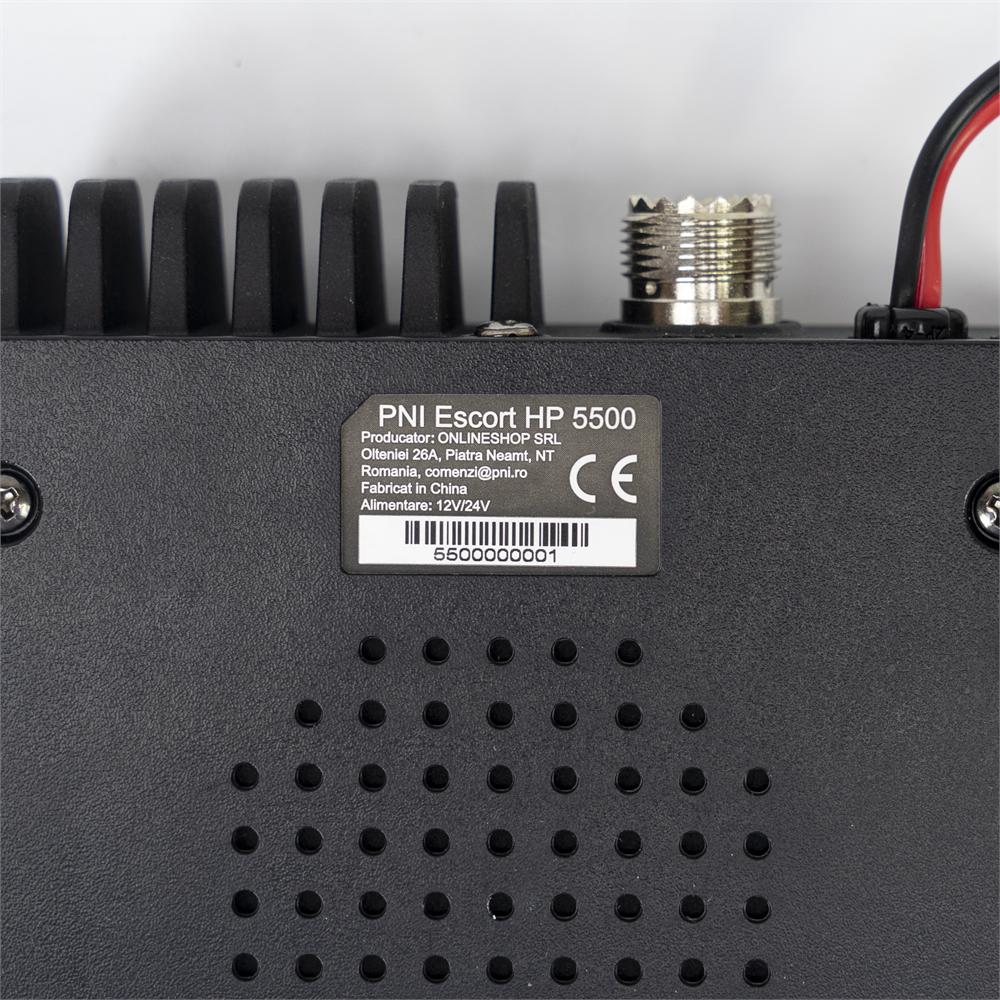Statie radio cb Pni escort HP 5500, multistandard, 4W, am-fm, 12V/24V, asq, rf gain, mufa de bricheta inclusa PNI-HP5500