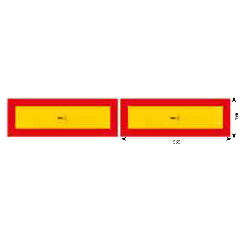 Set 2 placute reflectorizante 565X196 mm galben/ rosu aluminiu Hico TWY067