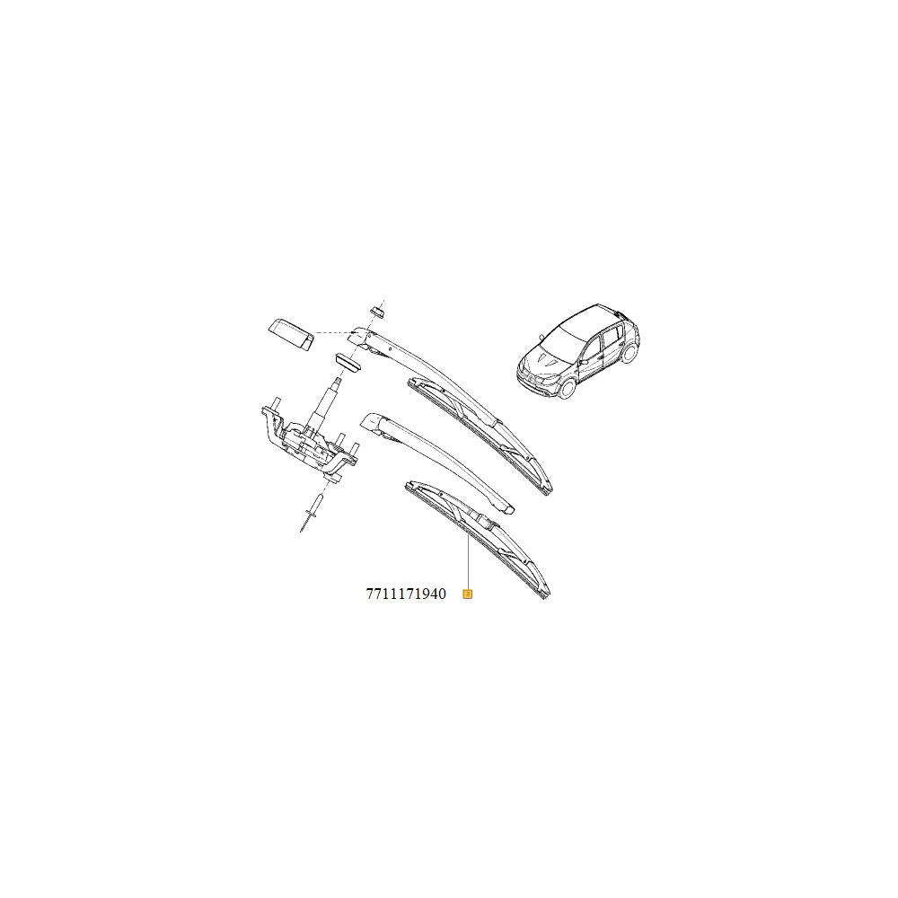 Stergator luneta 400 mm Renault 7711171940