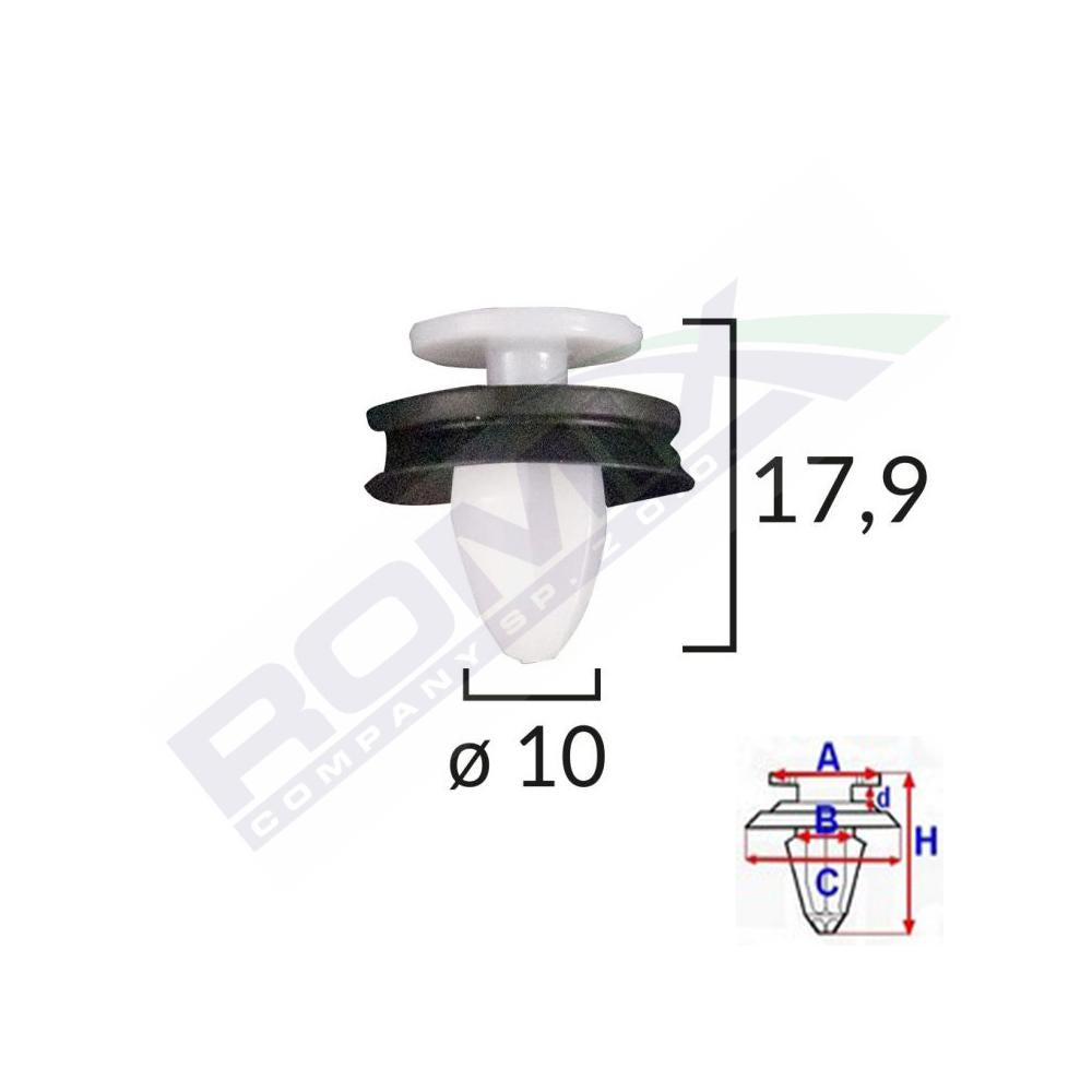 Clips tapiterie Peugeot 407/408 set 10 buc Romix C40790