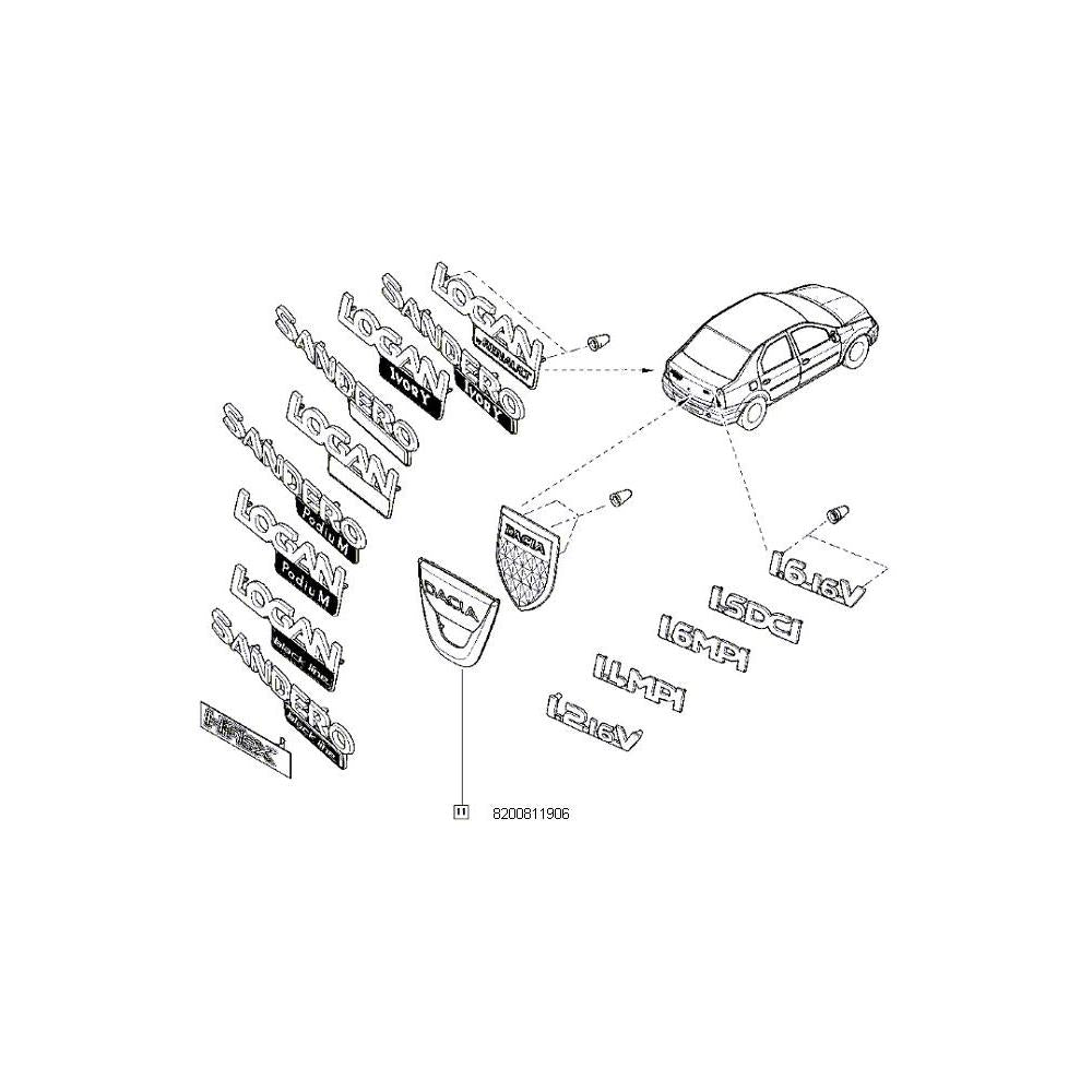 Emblema spate Dacia Renault 8200811906