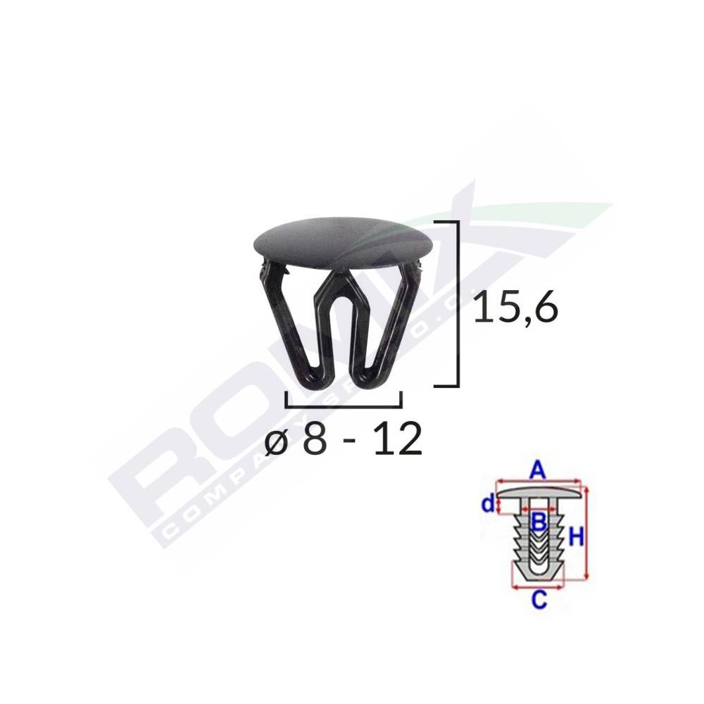 Clips universal negru set 25 buc Romix 10140
