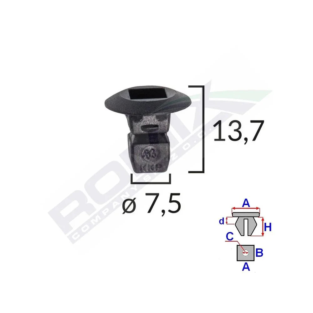 Clema fixare elemente roata pentru grup vag 7.5X13.7MM negru set 10 buc Romix C60672 – imagine 3