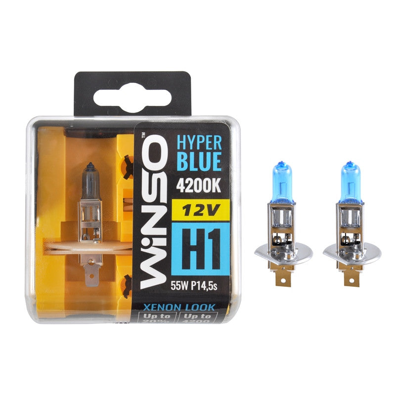 Bec Halogen Winso Hyper Blue H1 - 12V, 55W P14.5s ● 4200K ● Set 2 buc 712150