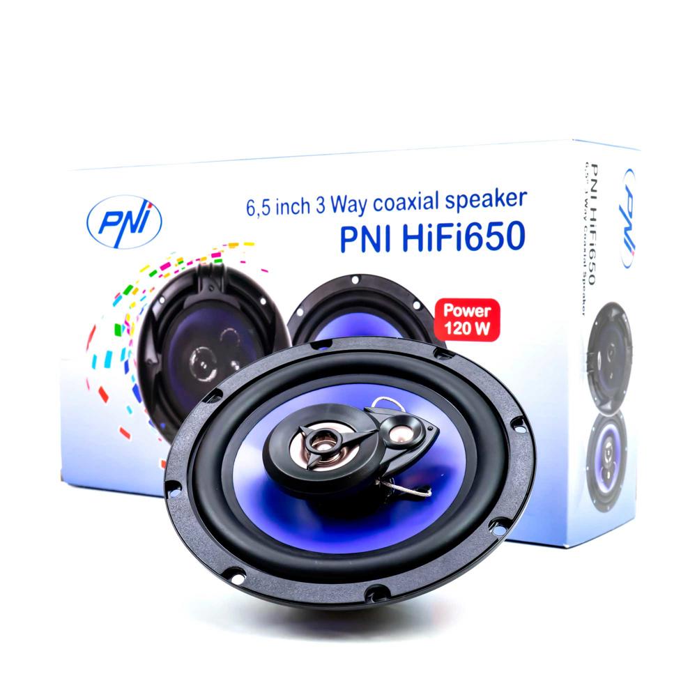 Difuzoare auto coaxiale Pni HIFI650, 120W, 16.5 cm, 3 cai, grila inclusa, set 2 buc PNI-FI650