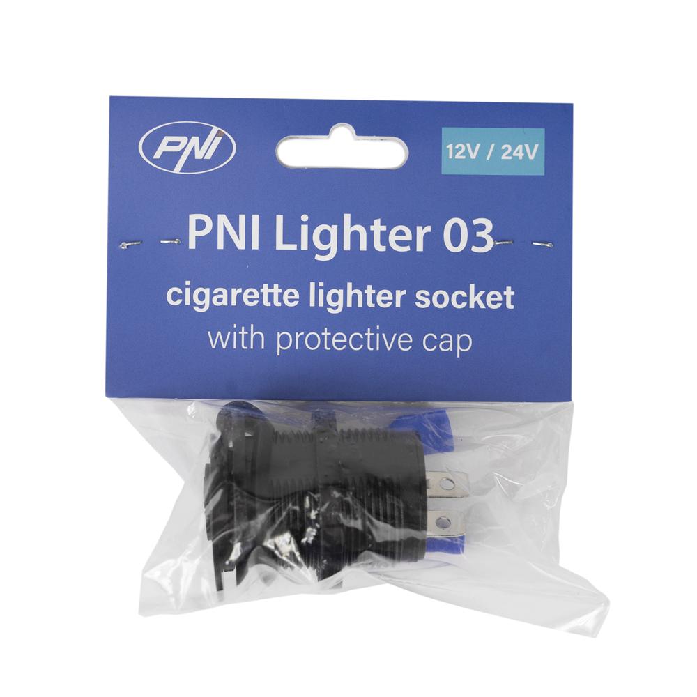 Priza bricheta auto Pni lighter 03 cu capac, 12V 15A, 24V 10A PNI-PL03
