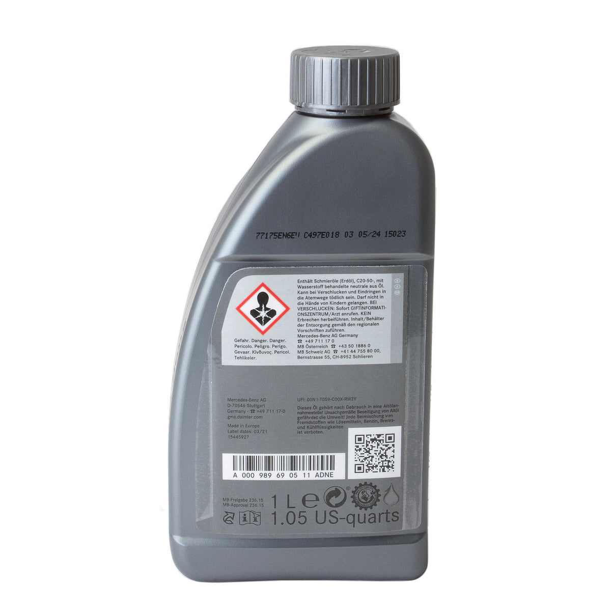 Ulei Mercedes Cutie Automata ATF (Norma MB 236.15) 1L Mercedes-Benz A000989690511ADNE – imagine 3