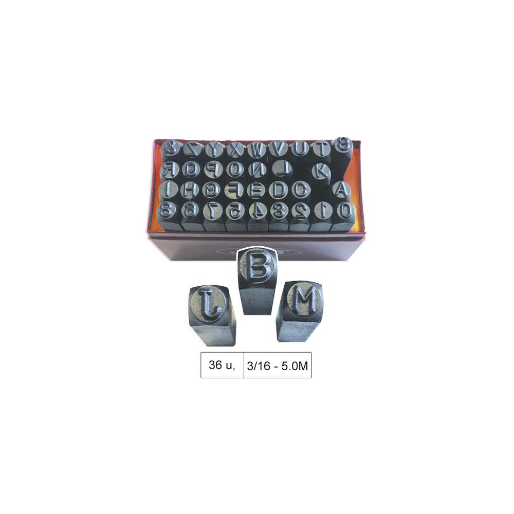 Set matrita-poanson cu litere si numere - 36 piese Jbm 52422