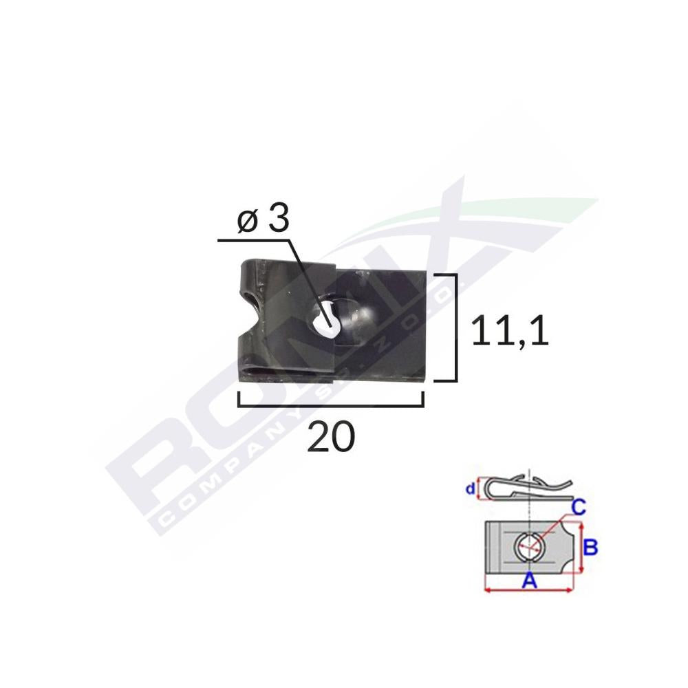 Clips fixare universal - negru set 25 buc Romix 16043