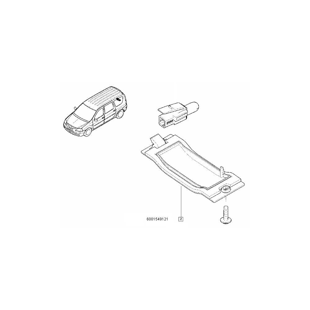 Lampa iluminare numar spate log. i mcv Renault 6001549121