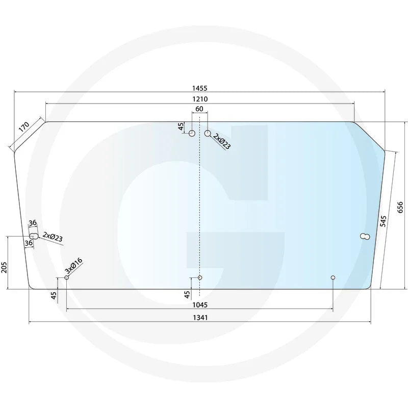 Geam spate luneta tractor Case IH New Holland - GRANIT 650S34671071