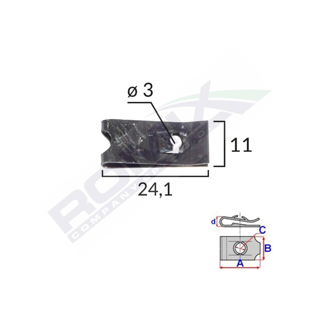 Clips fixare universal - negru set 25 buc Romix 16034